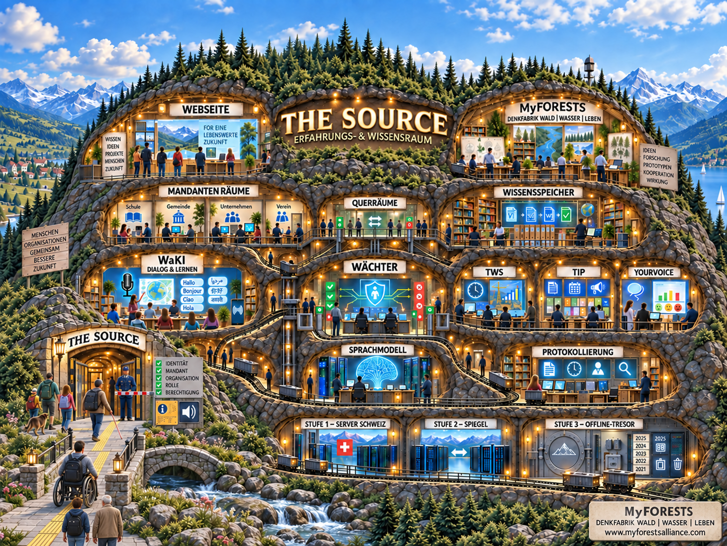 Konzeptvisualisierung von The Source als Erfahrungsraum